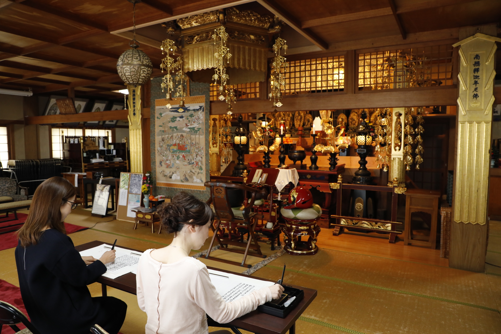 紀州忍術ゆかりの恵運寺で写経体験